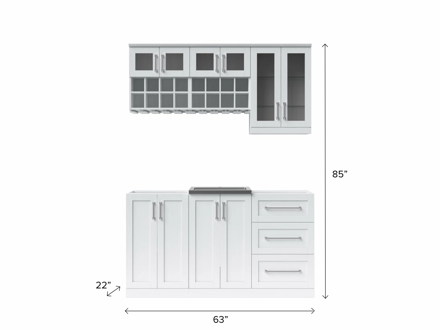NewAge Products Home Wet Bar 7 Piece Cabinet Set - 21 Inch Home Bar Cabinets 3 NewAge Products Home Wet Bar 7 Piece Cabinet Set - 21 Inch Home Bar Cabinets