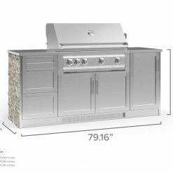 NewAge Products Outdoor Kitchen Signature Series 6 Piece Cabinet Set With Grill