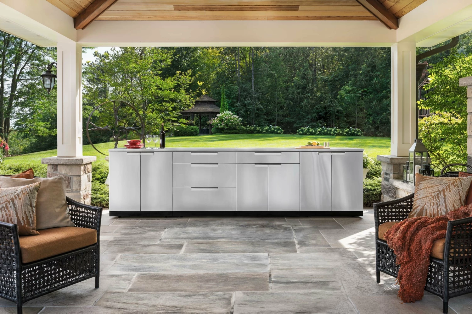 NewAge Products Outdoor Kitchen Stainless Steel 2 Piece Cabinet Set 2 NewAge Products Outdoor Kitchen Stainless Steel 2 Piece Cabinet Set