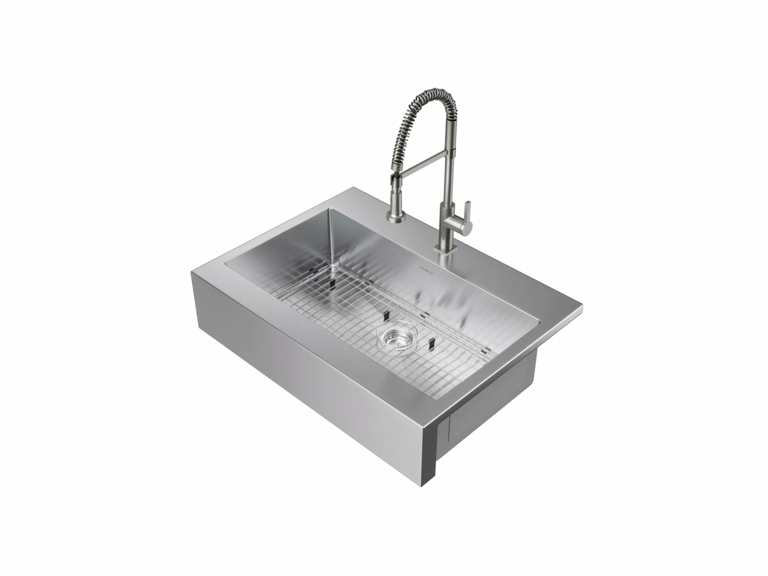 NewAge Products 36 In. Farmhouse Sink With Coiled Pull Down Faucet 1 NewAge Products 36 In. Farmhouse Sink With Coiled Pull Down Faucet