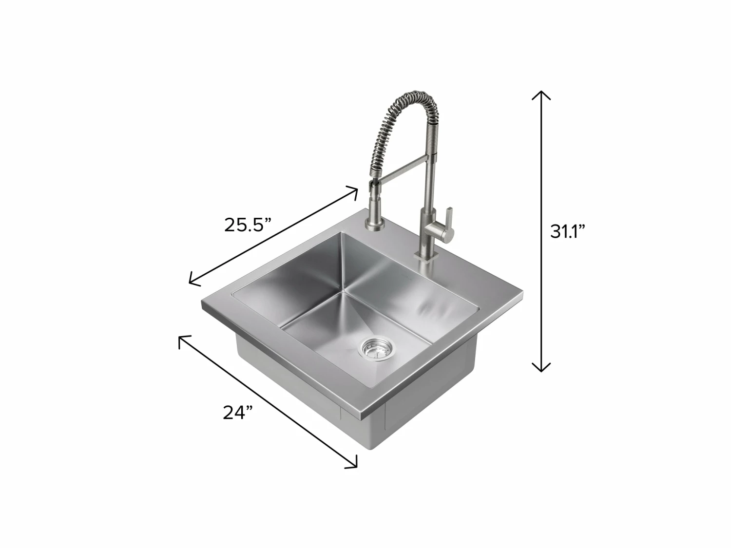 NewAge Products 24 In. Standard Sink With Coiled Pull Down Faucet Shop Kitchen Sets 2 NewAge Products 24 In. Standard Sink With Coiled Pull Down Faucet Shop Kitchen Sets