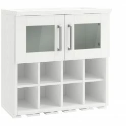 NewAge Products Home Bar Wall Wine Rack Cabinet - 21” Home Bar Cabinets