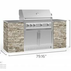 NewAge Products Outdoor Kitchen Island Outdoor Kitchen Signature Series 6 Piece Cabinet Set With Grill