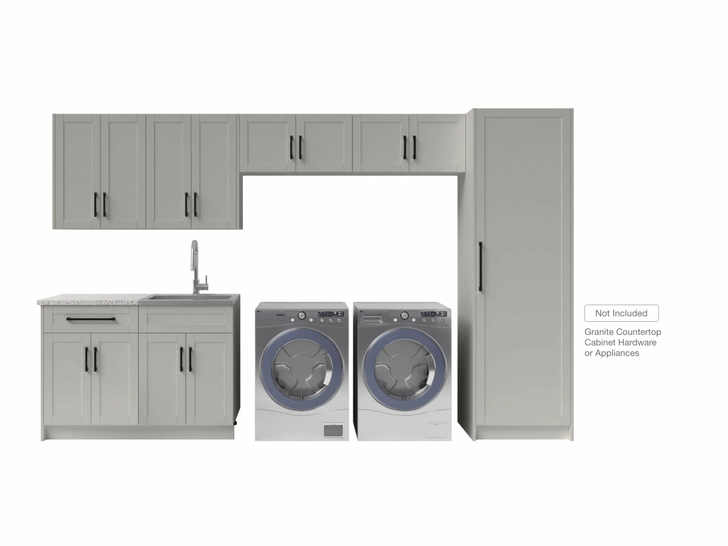 NewAge Products Laundry Room Cabinets Home Laundry Room 9 Piece Cabinet Set With Single Drawer Cabinet, Sink And Faucet 12 NewAge Products Laundry Room Cabinets Home Laundry Room 9 Piece Cabinet Set With Single Drawer Cabinet, Sink And Faucet