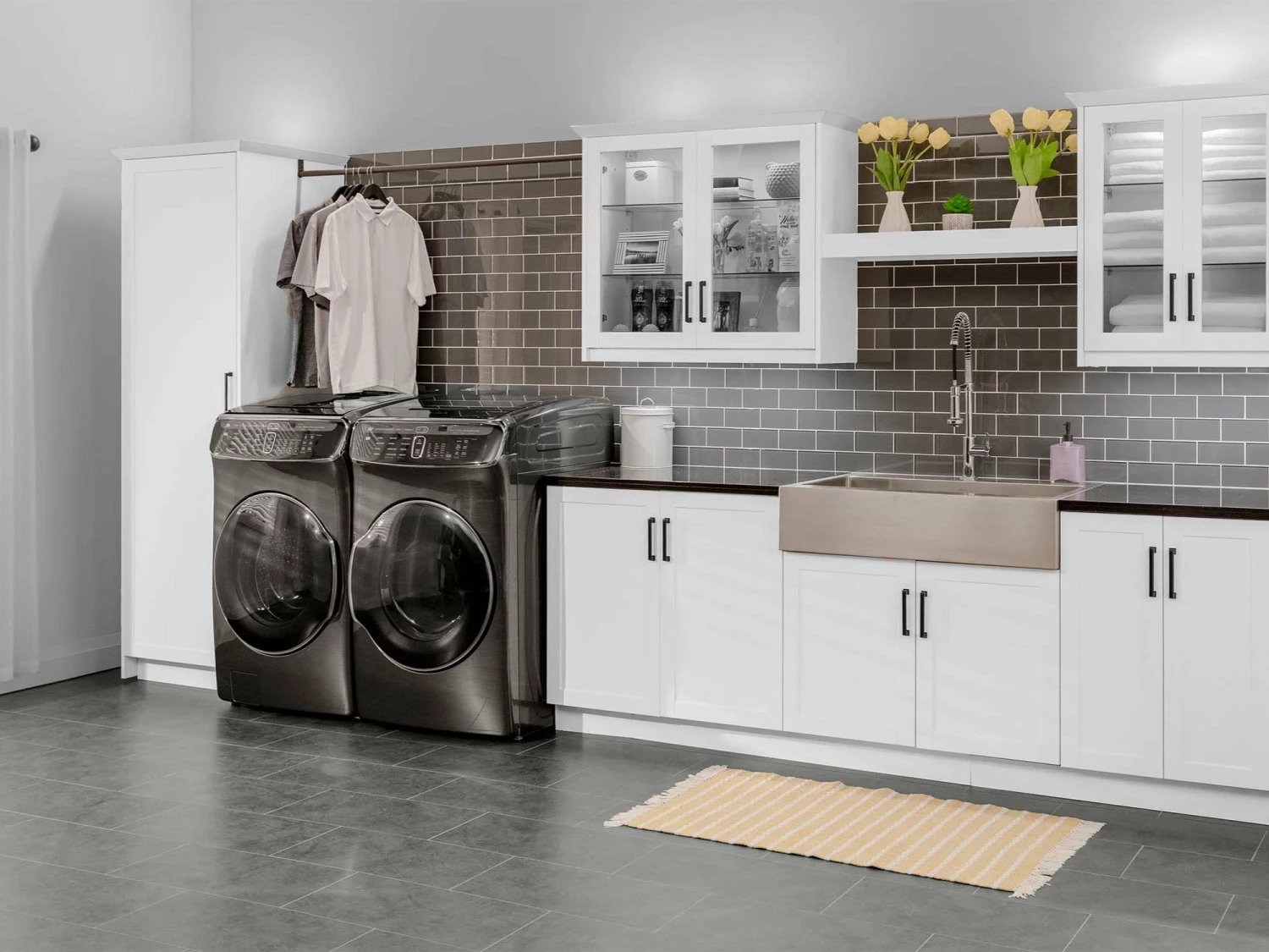 NewAge Products Laundry Room Cabinets Home Laundry Room 9 Piece Cabinet Set With Single Drawer Cabinet, Sink And Faucet 4 NewAge Products Laundry Room Cabinets Home Laundry Room 9 Piece Cabinet Set With Single Drawer Cabinet, Sink And Faucet