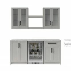 NewAge Products Home Bar 6 Piece Cabinet Set With Single Drawer Cabinets And Shelves - 24 Inch