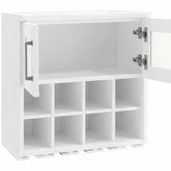 NewAge Products Home Bar Wall Wine Rack Cabinet - 21” Home Bar Cabinets