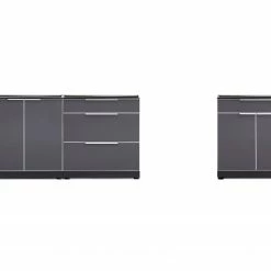 NewAge Products Outdoor Kitchen Aluminum 3 Piece Cabinet Set