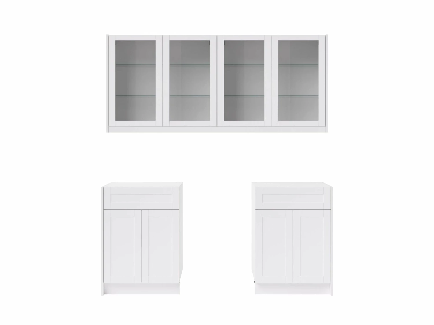 NewAge Products Home Bar Cabinets Home Bar 4 Piece Cabinet Set With Glass Door And Single Drawer Cabinets - 24 Inch 2 NewAge Products Home Bar Cabinets Home Bar 4 Piece Cabinet Set With Glass Door And Single Drawer Cabinets - 24 Inch