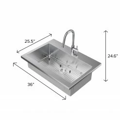 NewAge Products 36 In. Standard Sink With Classic Pull Down Faucet Shop Kitchen Sets