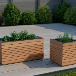 NewAge Products Rhodes Square Planter & Rectangular Planter (Set Of 2)
