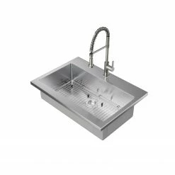 NewAge Products 36 In. Standard Sink With Coiled Pull Down Faucet