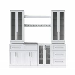 NewAge Products Home Wet Bar 9 Piece Cabinet Set - 21 Inch