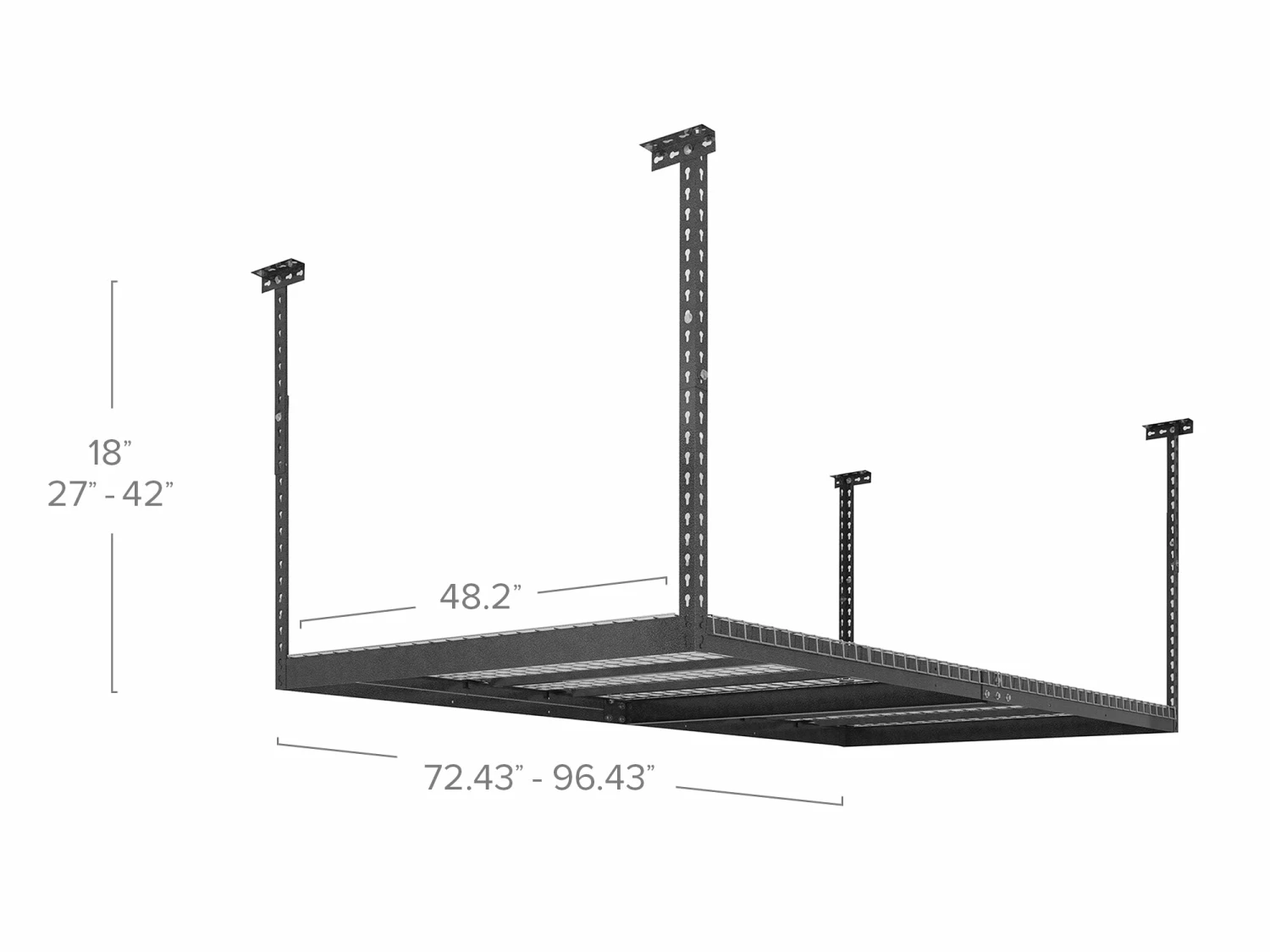 None Garage Storage VersaRac 4 Ft. X 8 Ft. Adjustable Overhead Rack 7 None Garage Storage VersaRac 4 Ft. X 8 Ft. Adjustable Overhead Rack