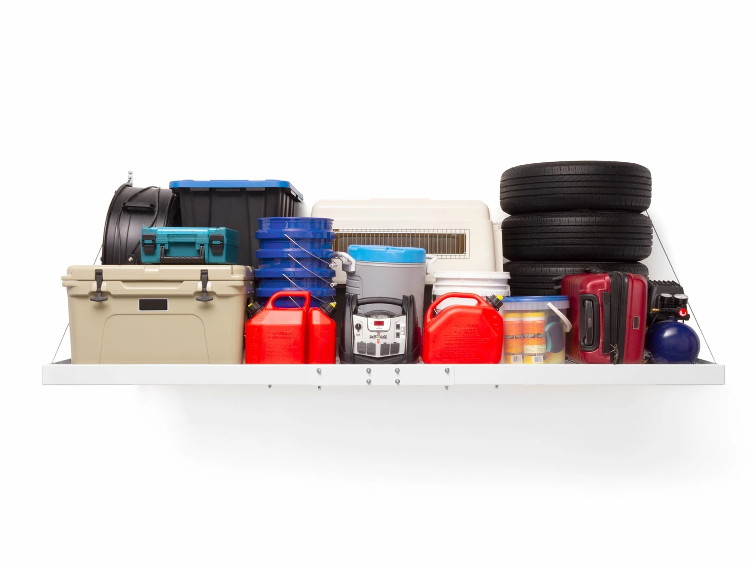 NewAge Products Pro Series 4 Ft. X 8 Ft. Wall Mounted Steel Shelf 12 NewAge Products Pro Series 4 Ft. X 8 Ft. Wall Mounted Steel Shelf