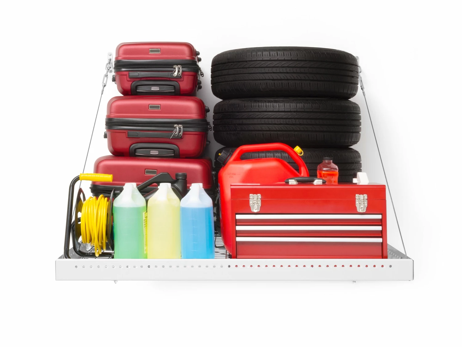 NewAge Products Pro Series 4 Ft. X 4 Ft. Wall Mounted Steel Shelf 12 NewAge Products Pro Series 4 Ft. X 4 Ft. Wall Mounted Steel Shelf