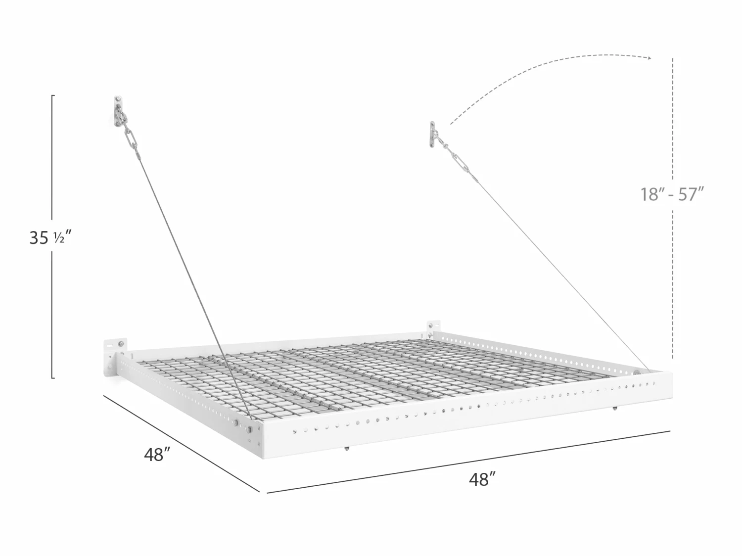 NewAge Products Pro Series 4 Ft. X 4 Ft. Wall Mounted Steel Shelf 13 NewAge Products Pro Series 4 Ft. X 4 Ft. Wall Mounted Steel Shelf