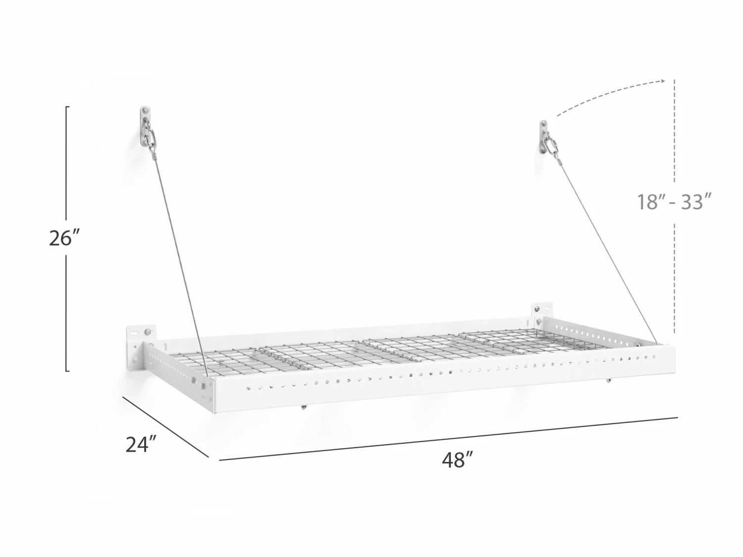 NewAge Products Pro Series 2 Ft. X 4 Ft. Wall Mounted Steel Shelf 20 NewAge Products Pro Series 2 Ft. X 4 Ft. Wall Mounted Steel Shelf