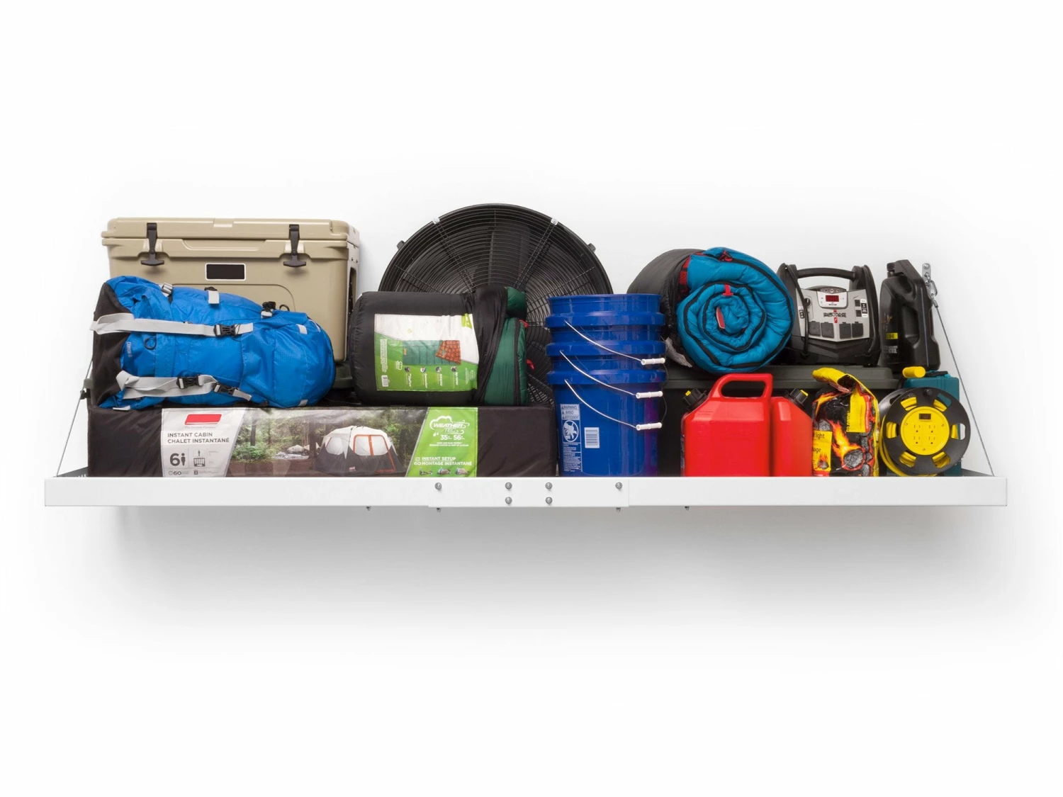 NewAge Products Pro Series 2 Ft. X 8 Ft. Wall Mounted Steel Shelf Shelves 12 NewAge Products Pro Series 2 Ft. X 8 Ft. Wall Mounted Steel Shelf Shelves