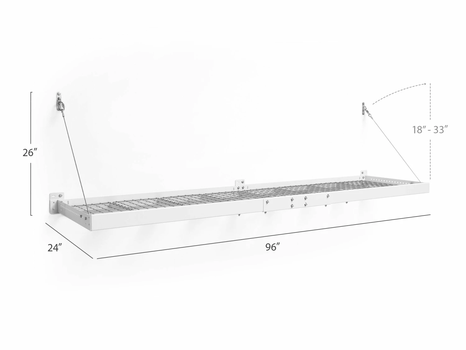NewAge Products Pro Series 2 Ft. X 8 Ft. Wall Mounted Steel Shelf Shelves 20 NewAge Products Pro Series 2 Ft. X 8 Ft. Wall Mounted Steel Shelf Shelves