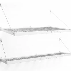 NewAge Products Pro Series 4 Ft. X 8 Ft. And 2 Ft. X 8 Ft. Wall Mounted Steel Shelf Set Garage Storage 30 NewAge Products Pro Series 4 Ft. X 8 Ft. And 2 Ft. X 8 Ft. Wall Mounted Steel Shelf Set Garage Storage