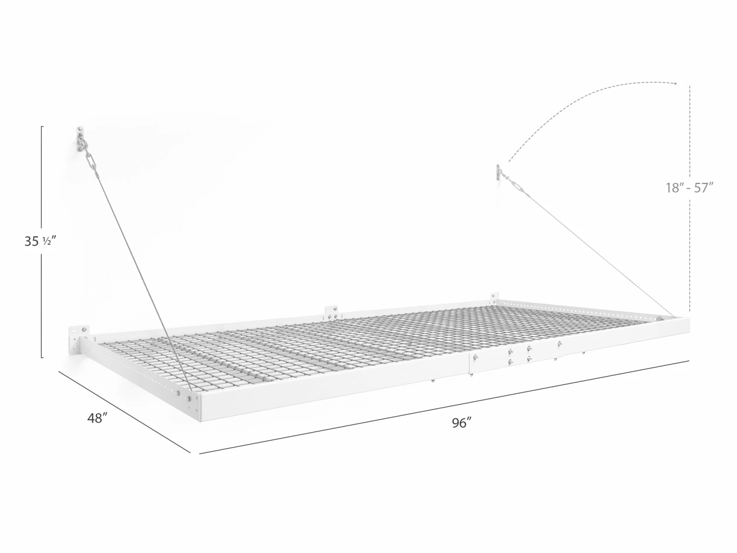 NewAge Products Pro Series 4 Ft. X 8 Ft. And 2 Ft. X 8 Ft. Wall Mounted Steel Shelf Set Garage Storage 19 NewAge Products Pro Series 4 Ft. X 8 Ft. And 2 Ft. X 8 Ft. Wall Mounted Steel Shelf Set Garage Storage
