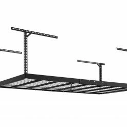 NewAge Products VersaRac Pro 4 Ft. X 8 Ft. Height-Adjustable Overhead Rack In Black Garage Storage