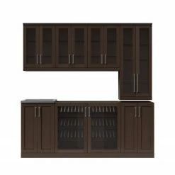 NewAge Products Home Wet Bar 8 Piece Cabinet Set - 21 Inch 30 NewAge Products Home Wet Bar 8 Piece Cabinet Set - 21 Inch