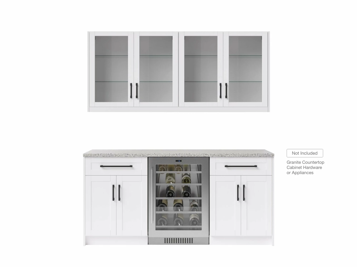 NewAge Products Home Bar Cabinets Home Bar 4 Piece Cabinet Set With Glass Door And Single Drawer Cabinets - 24 Inch 1 NewAge Products Home Bar Cabinets Home Bar 4 Piece Cabinet Set With Glass Door And Single Drawer Cabinets - 24 Inch