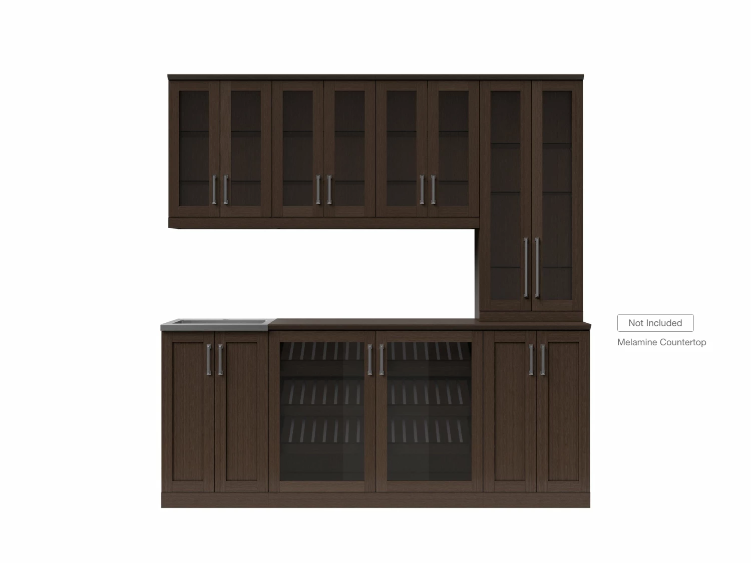 NewAge Products Home Wet Bar 8 Piece Cabinet Set - 21 Inch 12 NewAge Products Home Wet Bar 8 Piece Cabinet Set - 21 Inch