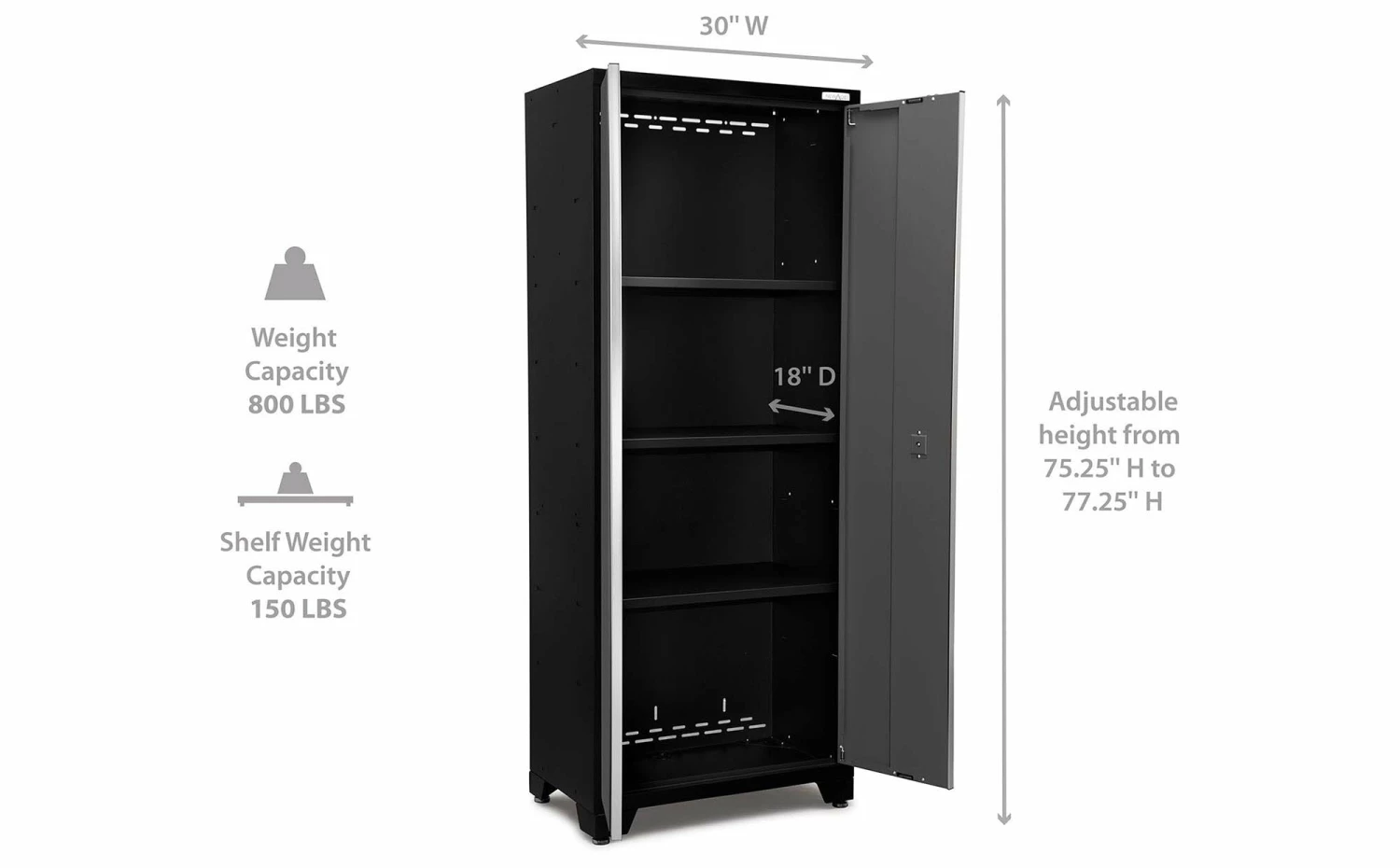 NewAge Products Bold Series Black 30" Locker Shelves 4 NewAge Products Bold Series Black 30" Locker Shelves