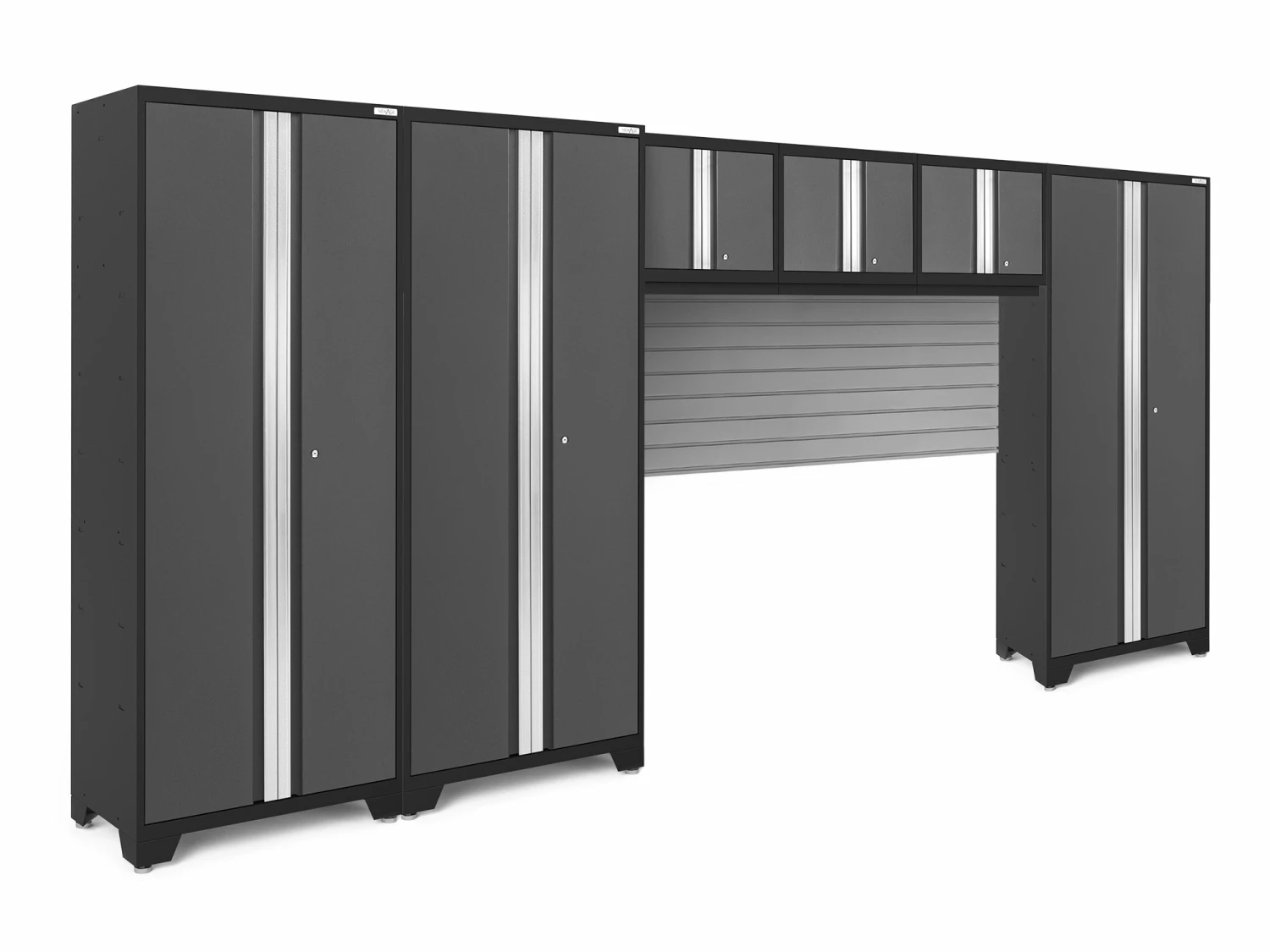 NewAge Products Garage Storage Bold Series Gray 6 Piece Cabinet Set 1 NewAge Products Garage Storage Bold Series Gray 6 Piece Cabinet Set