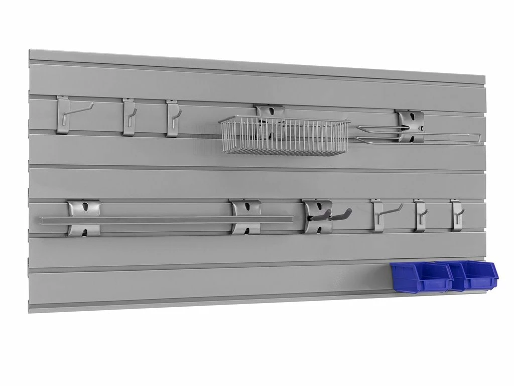 NewAge Products Garage Storage PVC Slatwall 12-Piece Accessory Kit 2 NewAge Products Garage Storage PVC Slatwall 12-Piece Accessory Kit