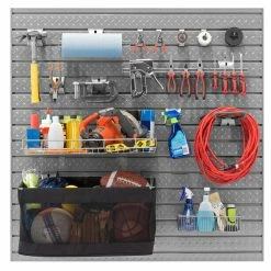 NewAge Products Garage Storage Pro Series 16 Sq. Ft. Steel Slatwall With 40-Piece Accessory Kit 16 NewAge Products Garage Storage Pro Series 16 Sq. Ft. Steel Slatwall With 40-Piece Accessory Kit