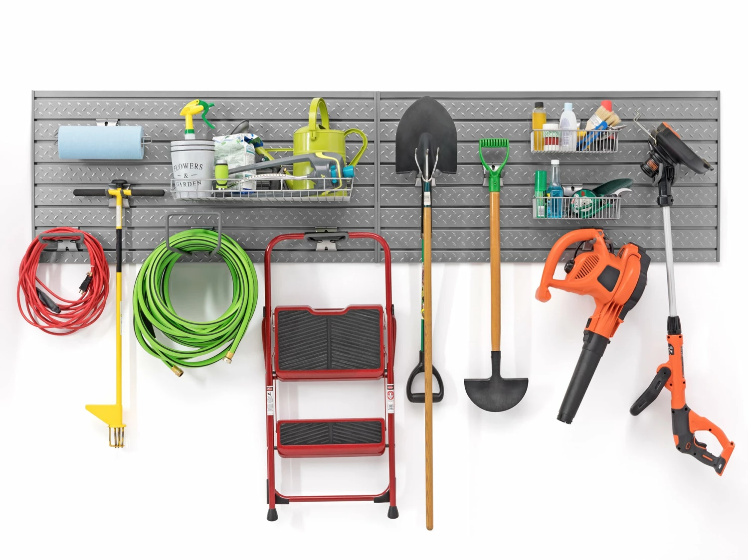 NewAge Products Garage Storage Pro Series 16 Sq. Ft. Steel Slatwall With 40-Piece Accessory Kit 6 NewAge Products Garage Storage Pro Series 16 Sq. Ft. Steel Slatwall With 40-Piece Accessory Kit