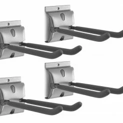 NewAge Products 8 In. Double Hooks (Pack Of 4) Garage Storage