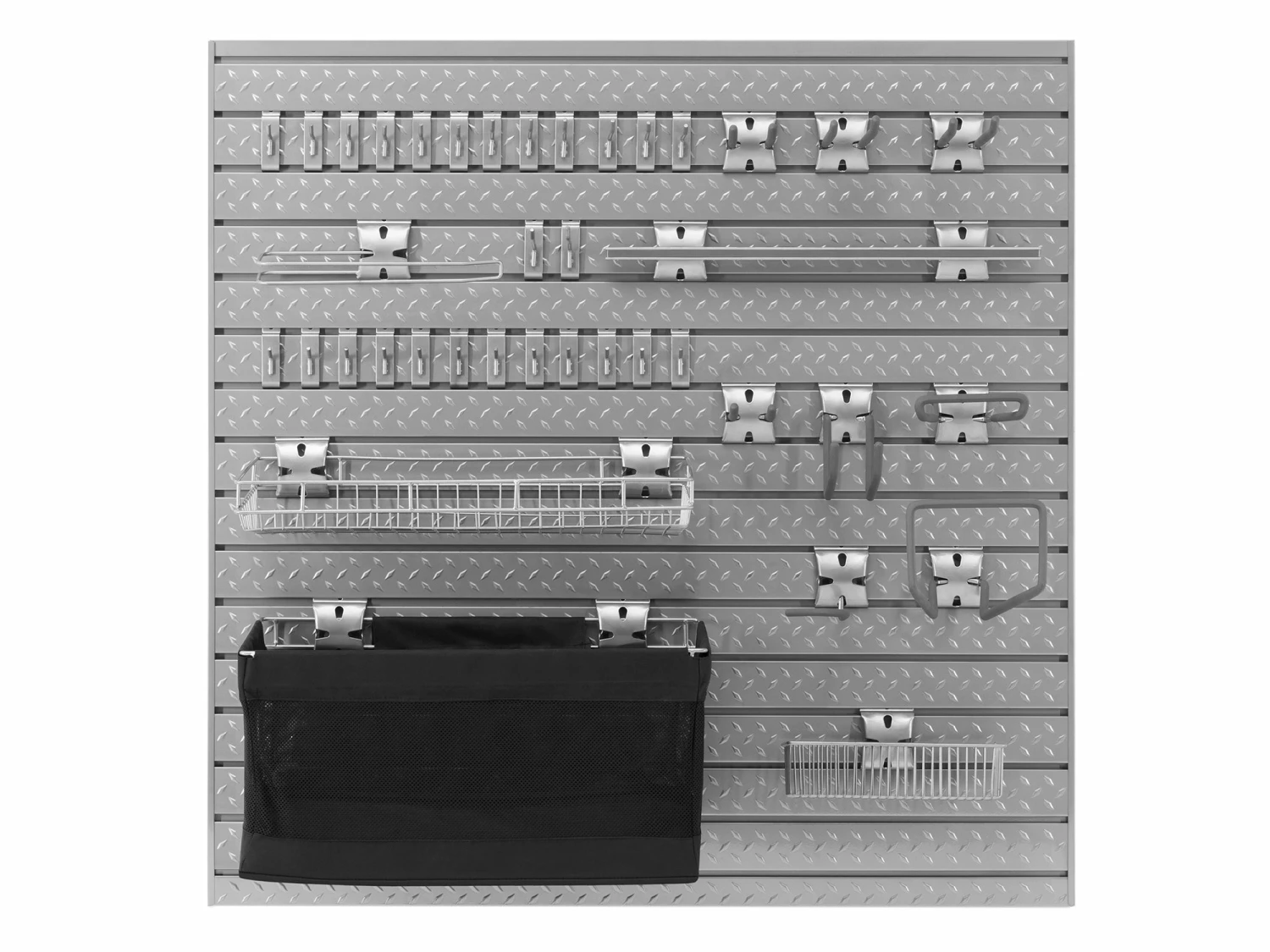 NewAge Products Garage Storage Pro Series 16 Sq. Ft. Steel Slatwall With 40-Piece Accessory Kit 1 NewAge Products Garage Storage Pro Series 16 Sq. Ft. Steel Slatwall With 40-Piece Accessory Kit