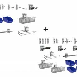 NewAge Products Backsplash Hook Kits - Small (12 Piece) + Large (20 Piece) Garage Storage