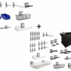NewAge Products Garage Storage Backsplash Hook Kits - Small (12 Piece) + Large (40 Piece)