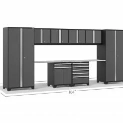 NewAge Products Pro Series Gray 10 Piece Cabinet Set Garage Storage 42 NewAge Products Pro Series Gray 10 Piece Cabinet Set Garage Storage