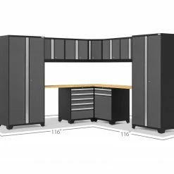 NewAge Products Pro Series Gray 12 Piece Cabinet Set Garage Storage 29 NewAge Products Pro Series Gray 12 Piece Cabinet Set Garage Storage