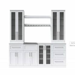 NewAge Products Home Wet Bar 9 Piece Cabinet Set - 21 Inch