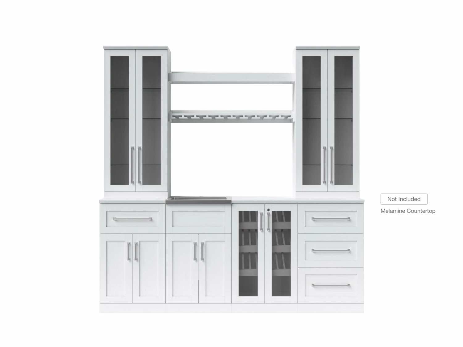 NewAge Products Home Wet Bar 9 Piece Cabinet Set - 21 Inch 2 NewAge Products Home Wet Bar 9 Piece Cabinet Set - 21 Inch