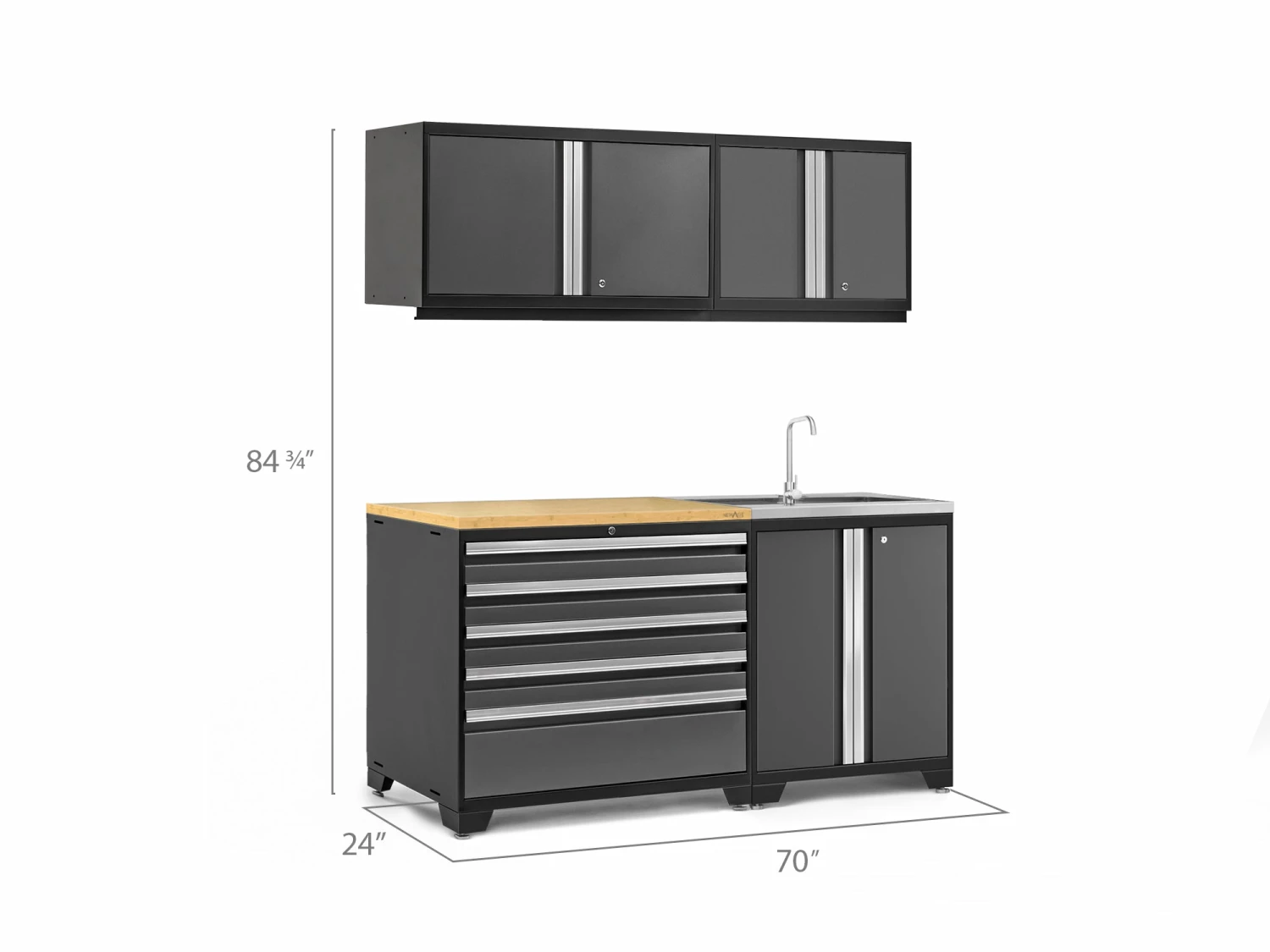 NewAge Products Pro Series 5 Piece Cabinet Set Wall Cabinets 5 NewAge Products Pro Series 5 Piece Cabinet Set Wall Cabinets