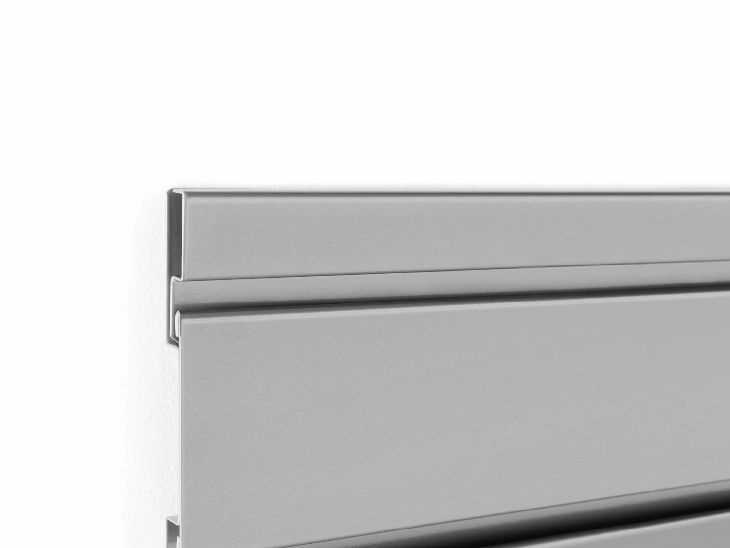 NewAge Products Garage Storage Bold Series 48 In. High-Gloss Silver Slatwall Backsplash With 20-Piece Accessory Kit 4 NewAge Products Garage Storage Bold Series 48 In. High-Gloss Silver Slatwall Backsplash With 20-Piece Accessory Kit