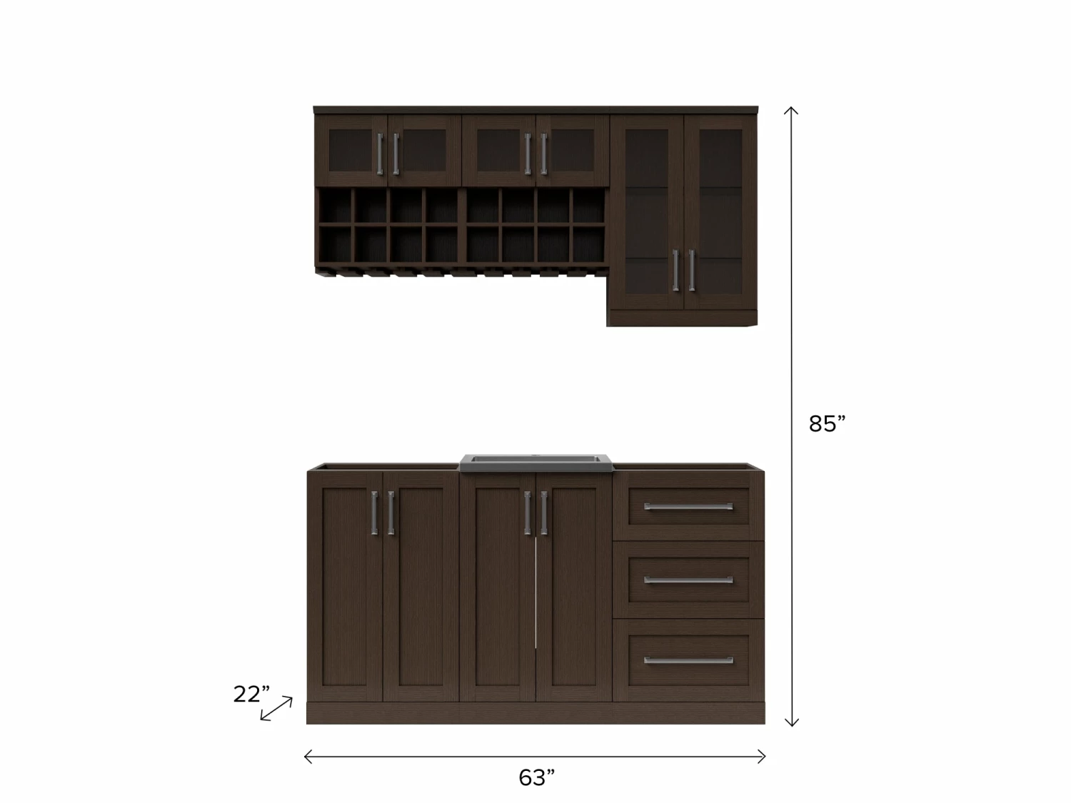 NewAge Products Home Wet Bar 7 Piece Cabinet Set - 21 Inch Home Bar Cabinets 13 NewAge Products Home Wet Bar 7 Piece Cabinet Set - 21 Inch Home Bar Cabinets