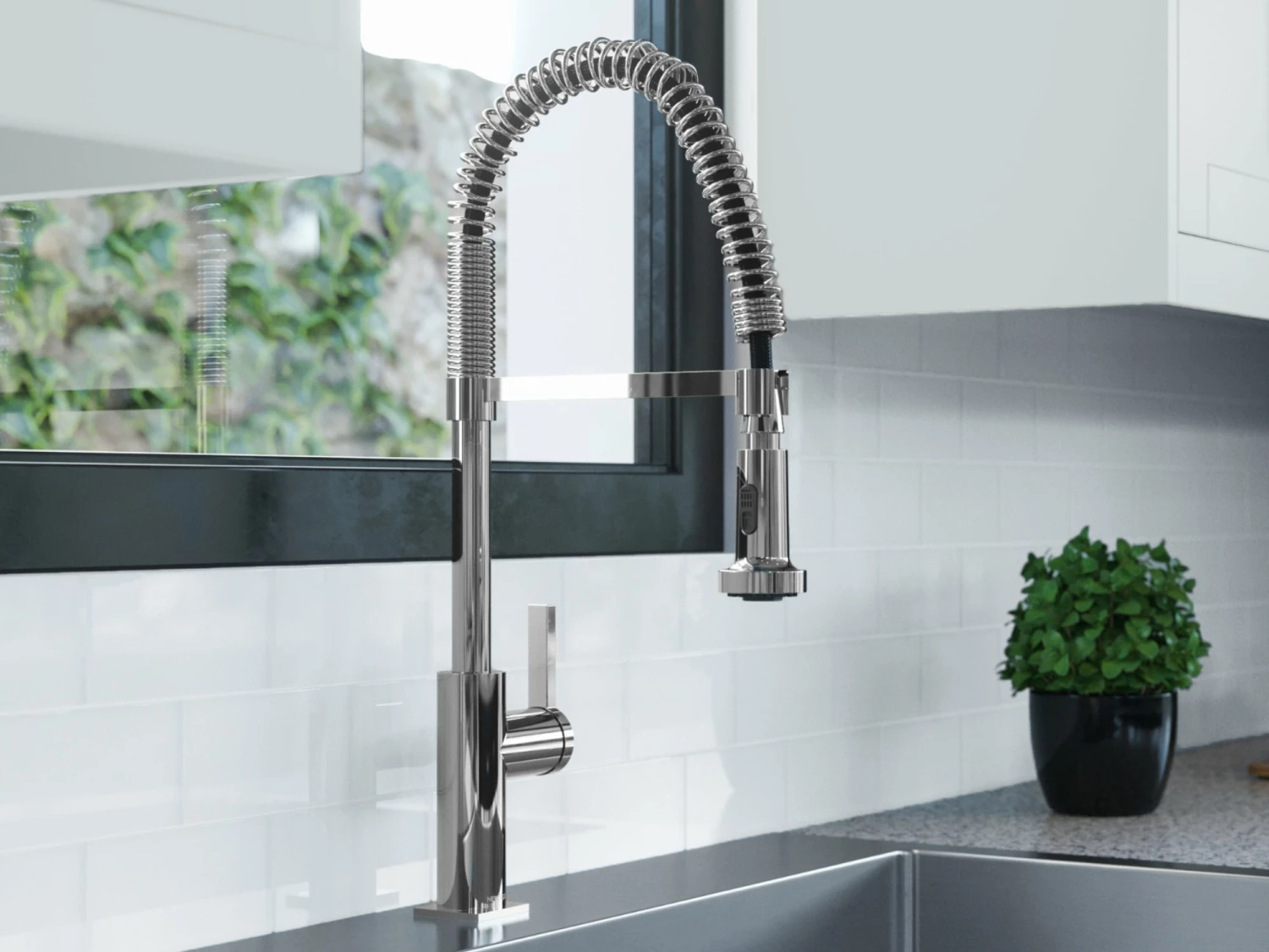 NewAge Products 19 In. Overmount Single Bowl Stainless Steel Sink With Coiled Pull Down Faucet Shop Kitchen Sets 4 NewAge Products 19 In. Overmount Single Bowl Stainless Steel Sink With Coiled Pull Down Faucet Shop Kitchen Sets