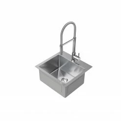 NewAge Products Shop Kitchen Sets 19 In. Overmount Single Bowl Stainless Steel Sink With Flex Pull Down Faucet 24 NewAge Products Shop Kitchen Sets 19 In. Overmount Single Bowl Stainless Steel Sink With Flex Pull Down Faucet