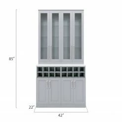 NewAge Products Home Bar Gray 5 Piece Cabinet Set - 21 Inch