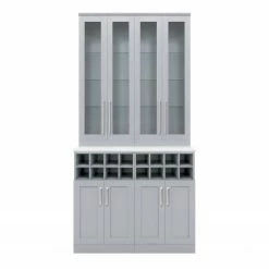 NewAge Products Home Bar Gray 5 Piece Cabinet Set - 21 Inch